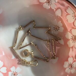 FINE JEWELRY- Vintage 1920s Art Deco 14K Watchchain Necklace – 14.5”